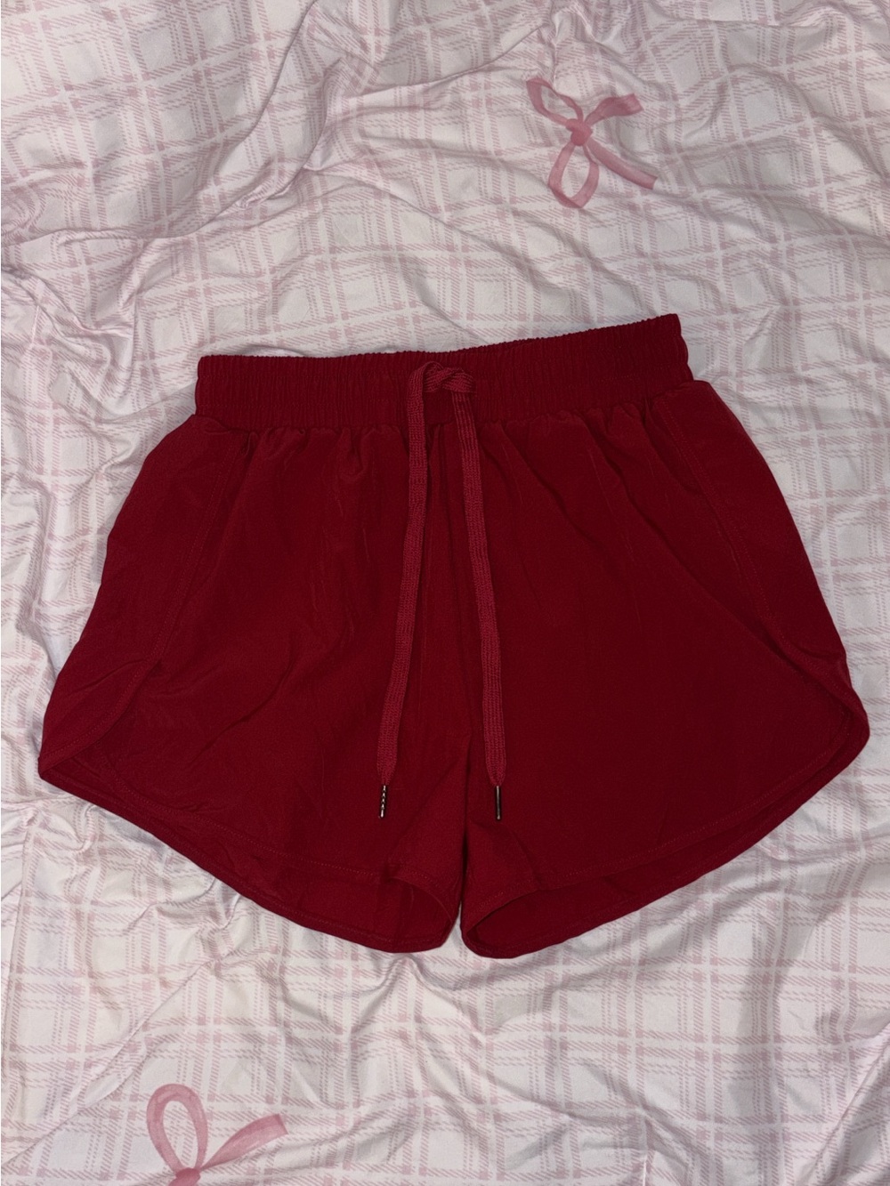 Cherry Red Sporty Shorts